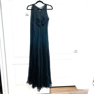 NEW! Leon Max Silk Black Sleeveless Side Zip Midi Dress